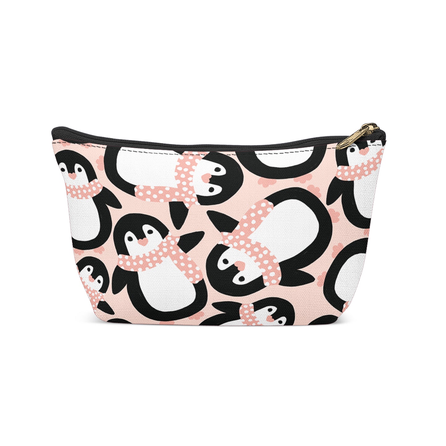 Pink Sweet Penguins Pattern Makeup Bag