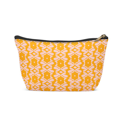 Yellow and Pink Art Deco Pattern Makeup Bag