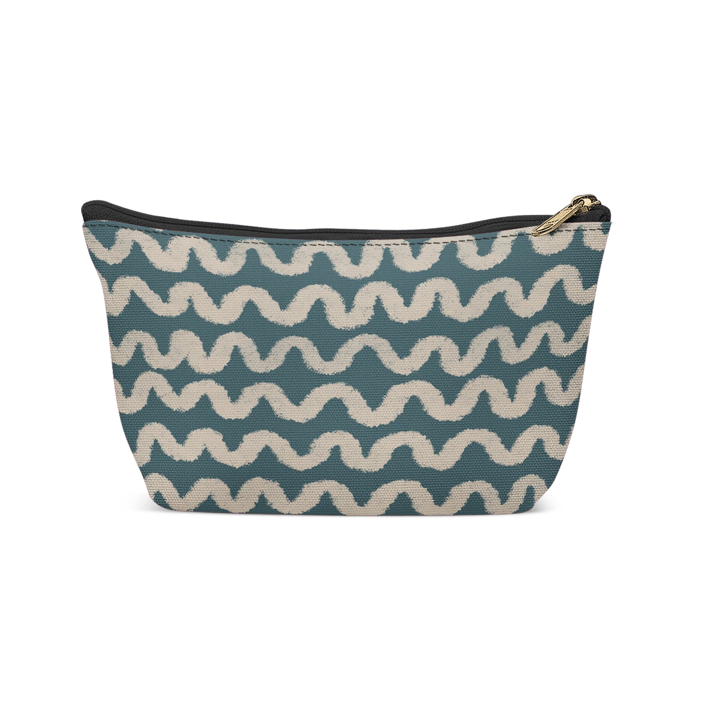 Makeup Bag with Retro Wavy Design