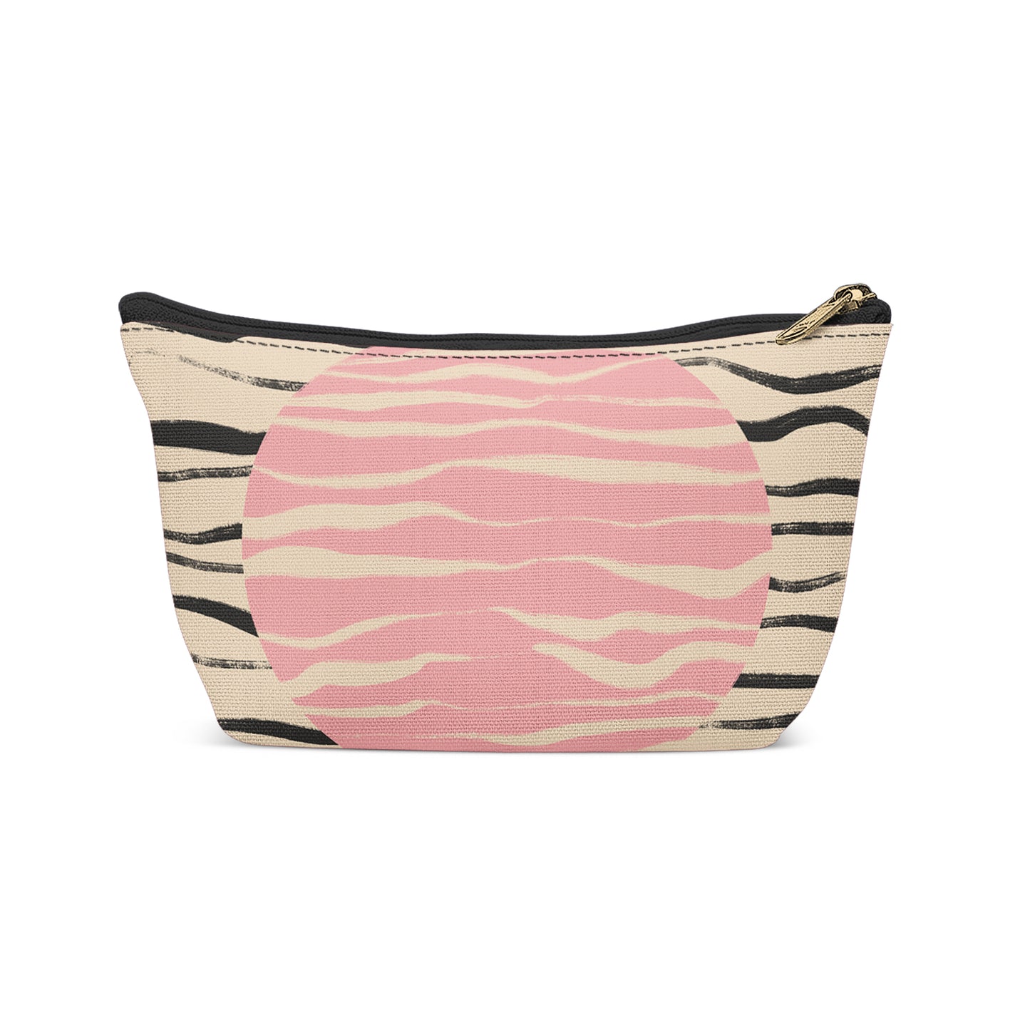 Mid Century Modern Pink Sun Makeup Bag