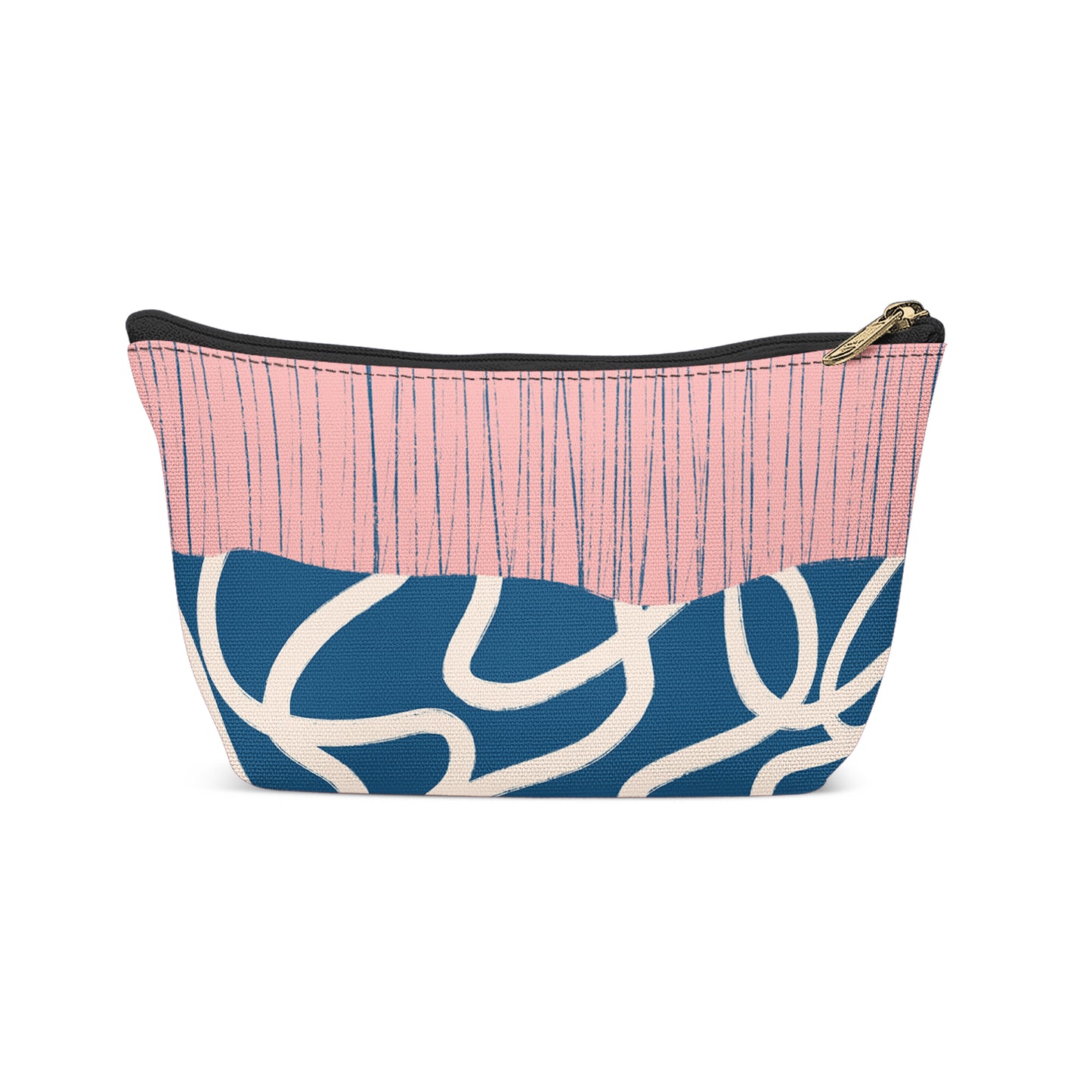 Blue  Mid Century Modern Art Makeup Bag