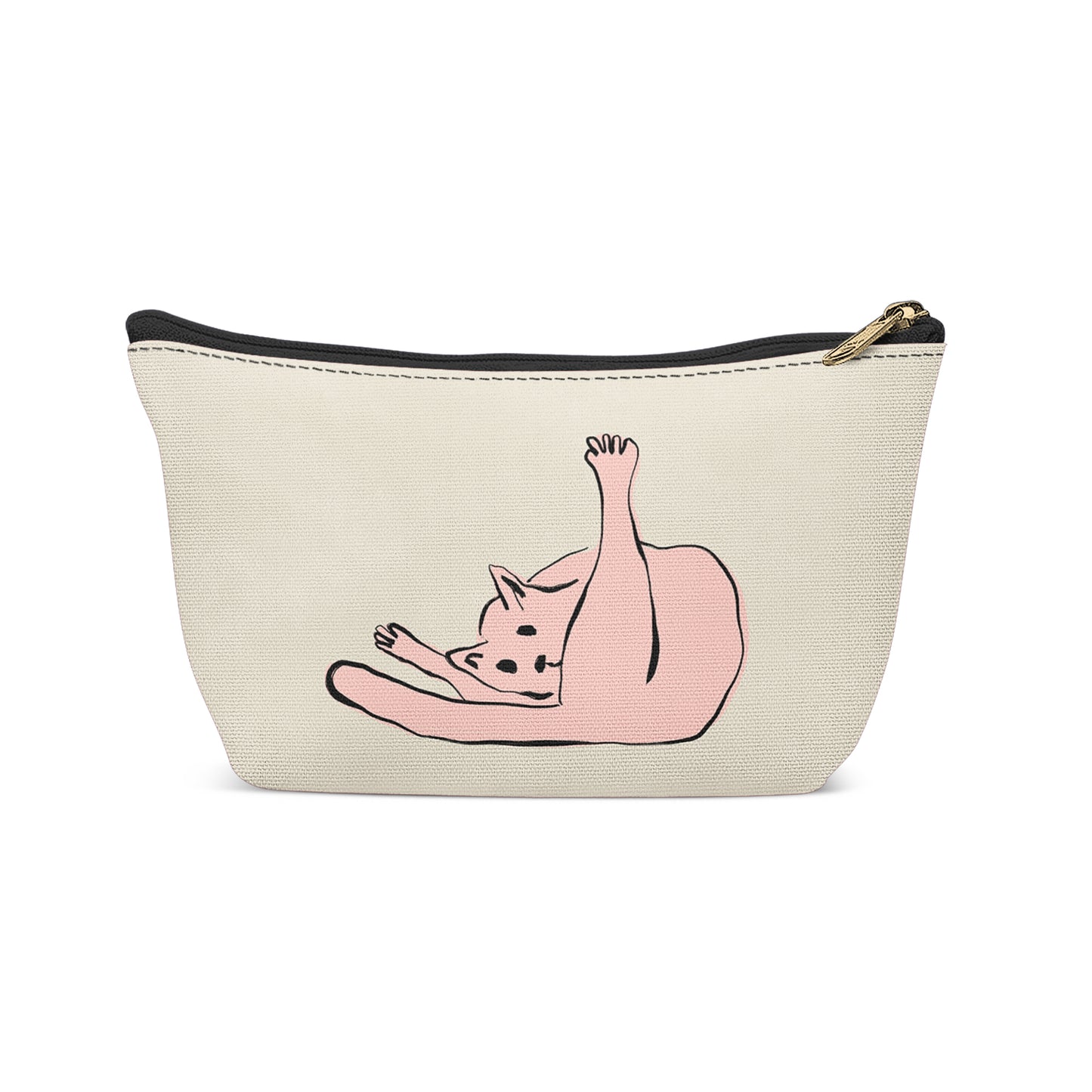 Funny Pink Cat Makeup Bag