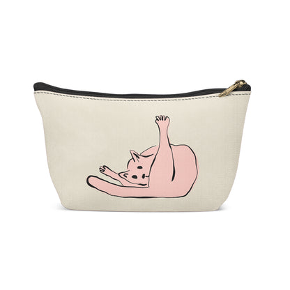 Funny Pink Cat Makeup Bag