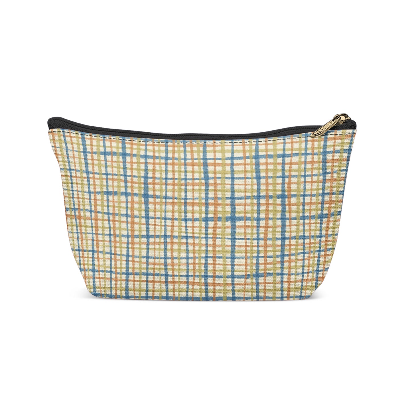 Painted Retro Checkered Pattern Makeup Bag