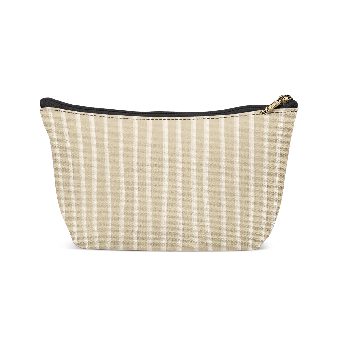 Beige&White Striped Makeup Bag