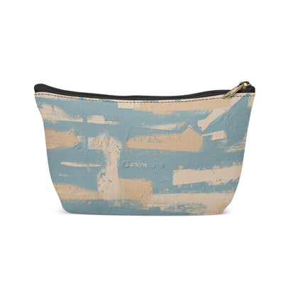 Blue Painted Abstract Texture Makeup Bag