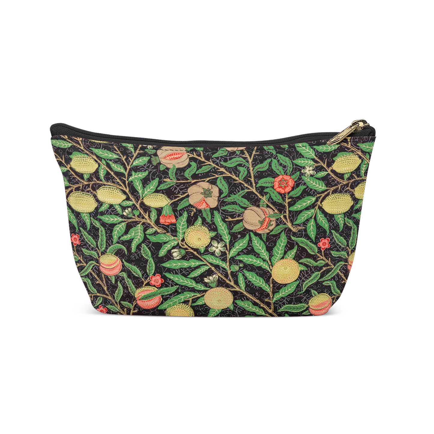 Art Nouveau Black Flowers Makeup Bag