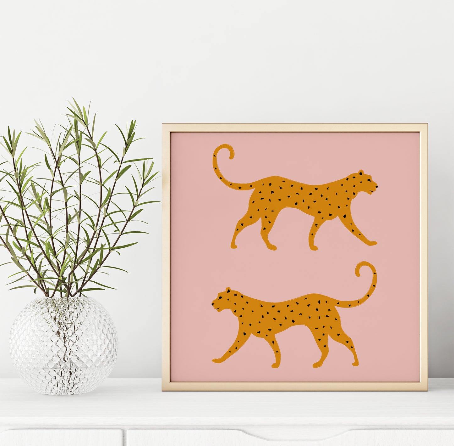 Leopards Square Art Print