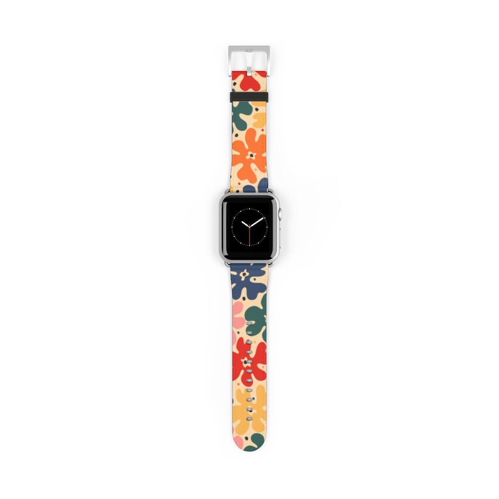 Watch Band with Retro Flowers