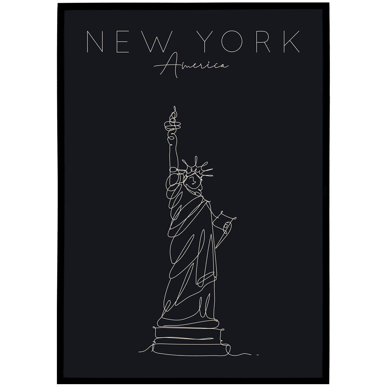 Statue of Liberty Line Art Poster