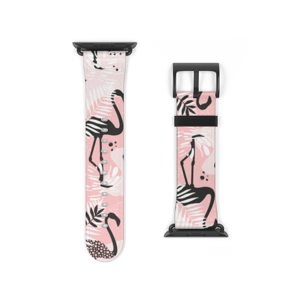 Watch Band with Modern Flamingo