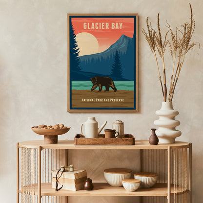 Glacier Bay National Park Retro Poster