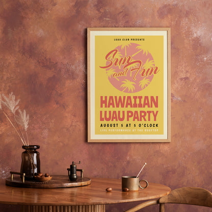 Hawaiian Luau Party Poster