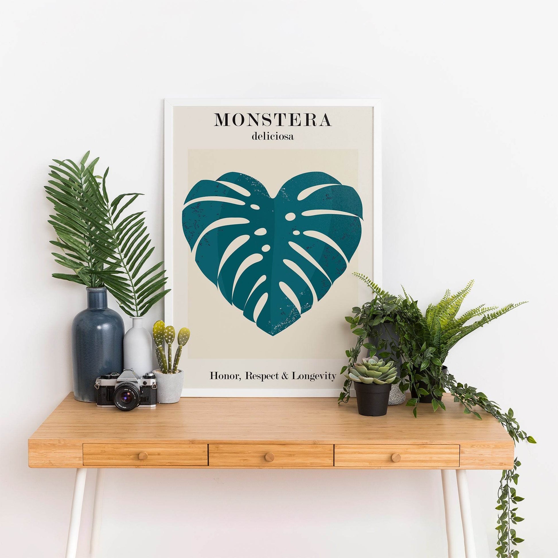 cuter monstera Cute Monstera Illustration Print