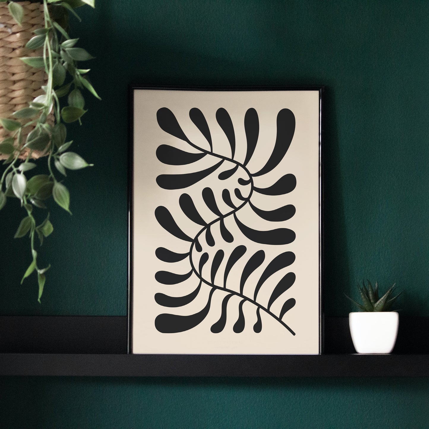 Minimalist Black Leaves Poster