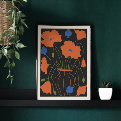 Artistic Poppies Eclectic Poster