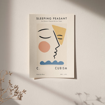 Sleeping Peasant Cubism Poster