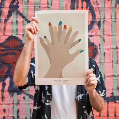 Two Crossed Hands | Hand-Painted Collection Poster