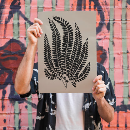 Black Fern Botanical Poster