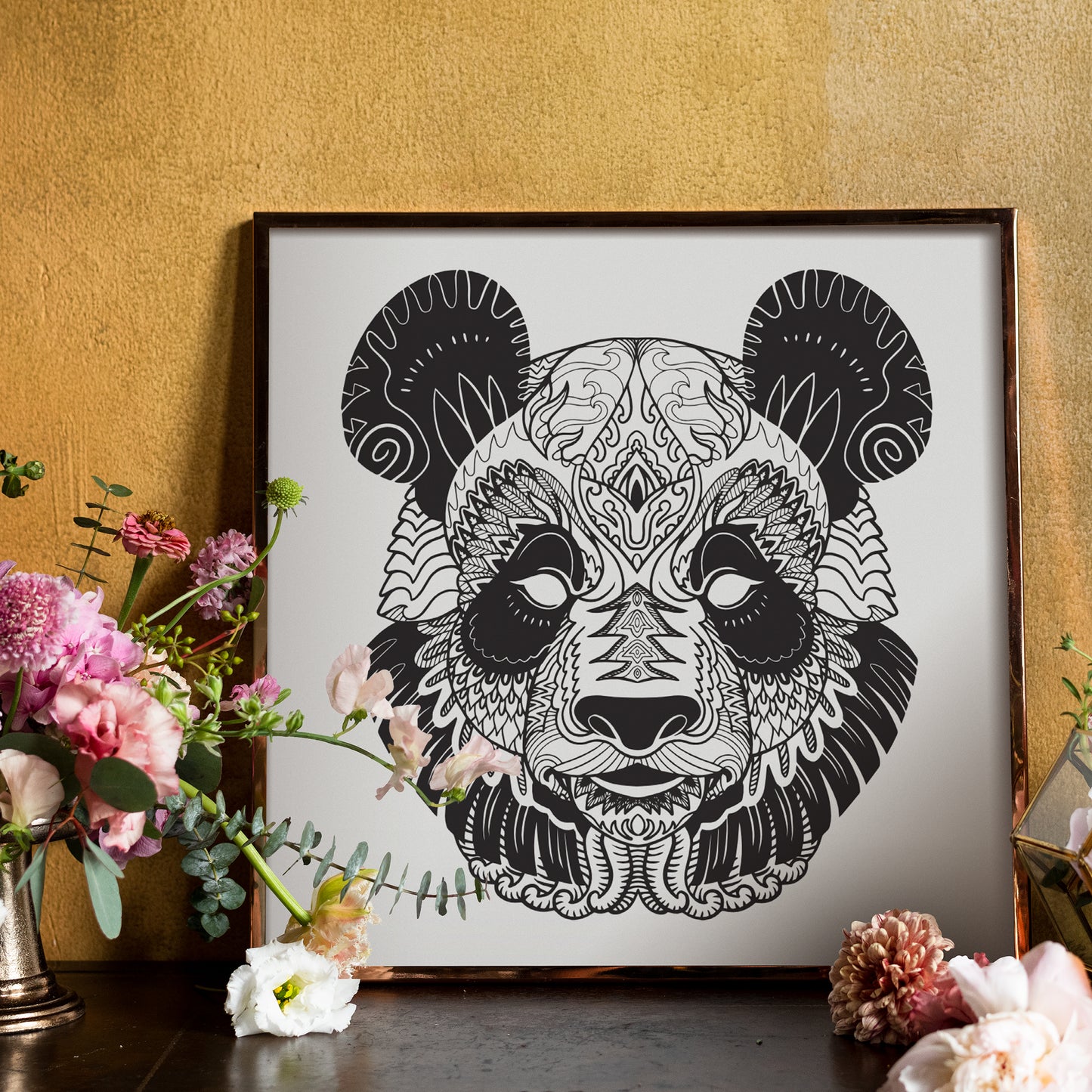 Zentangle Panda Art Print