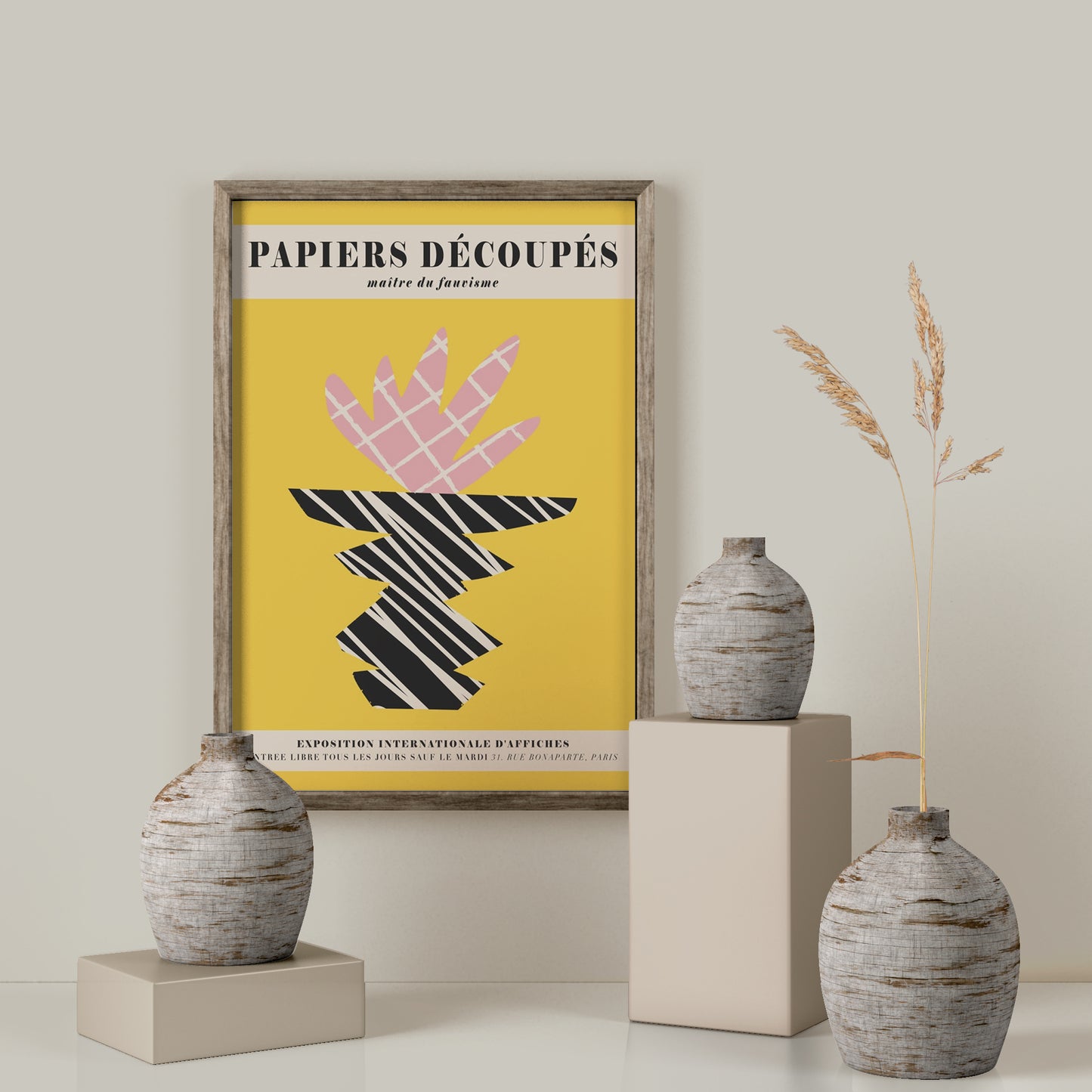 Yellow Papiers Decoupes Poster