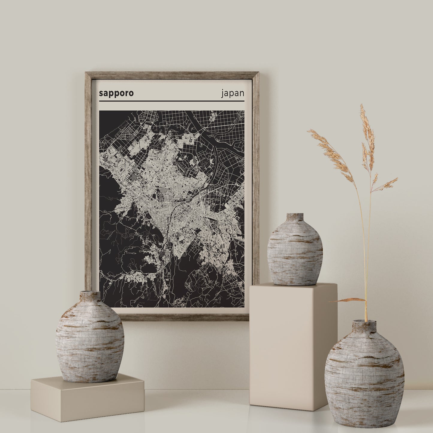 Sapporo, Japan - City Map Poster