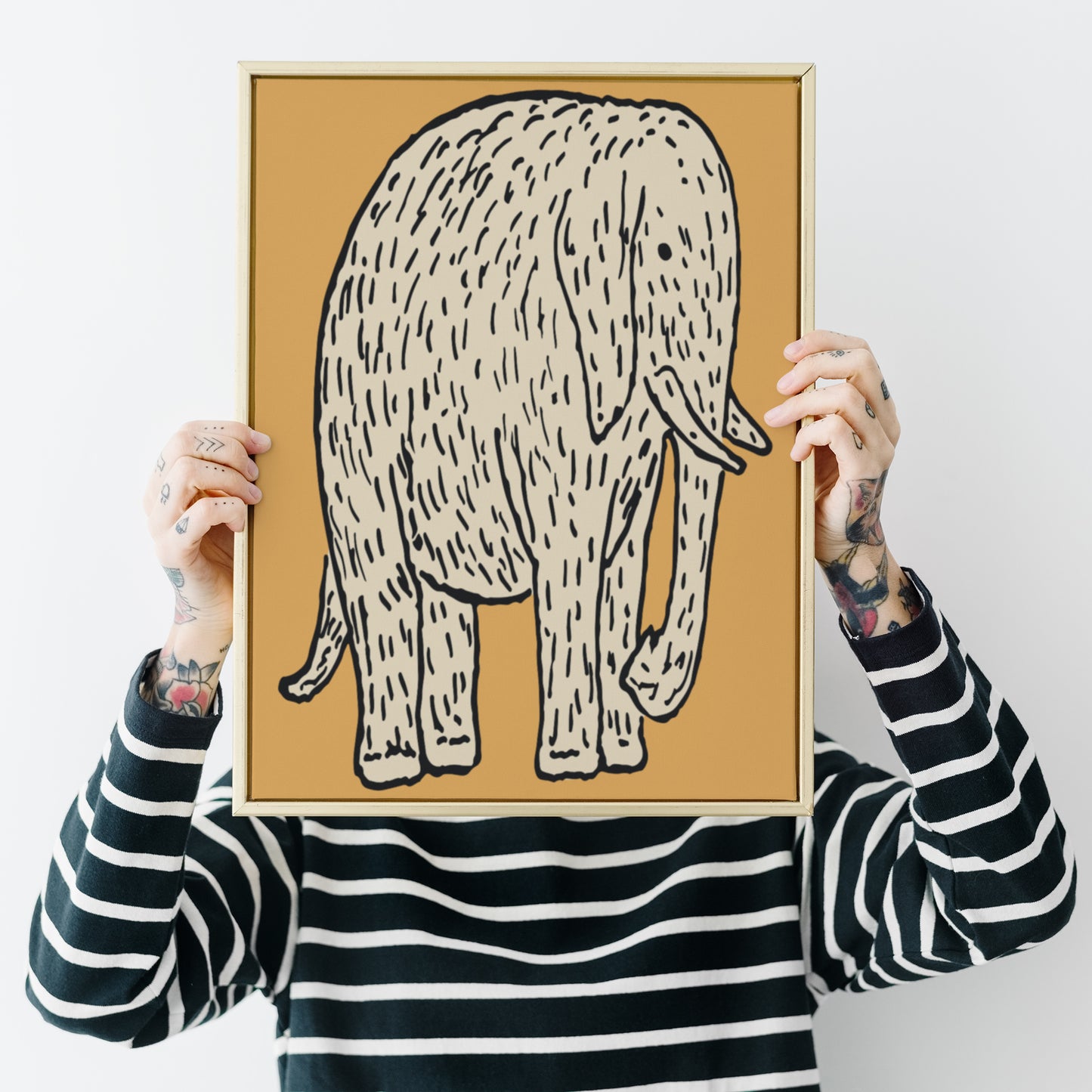 Yellow Cute Elephant Poster