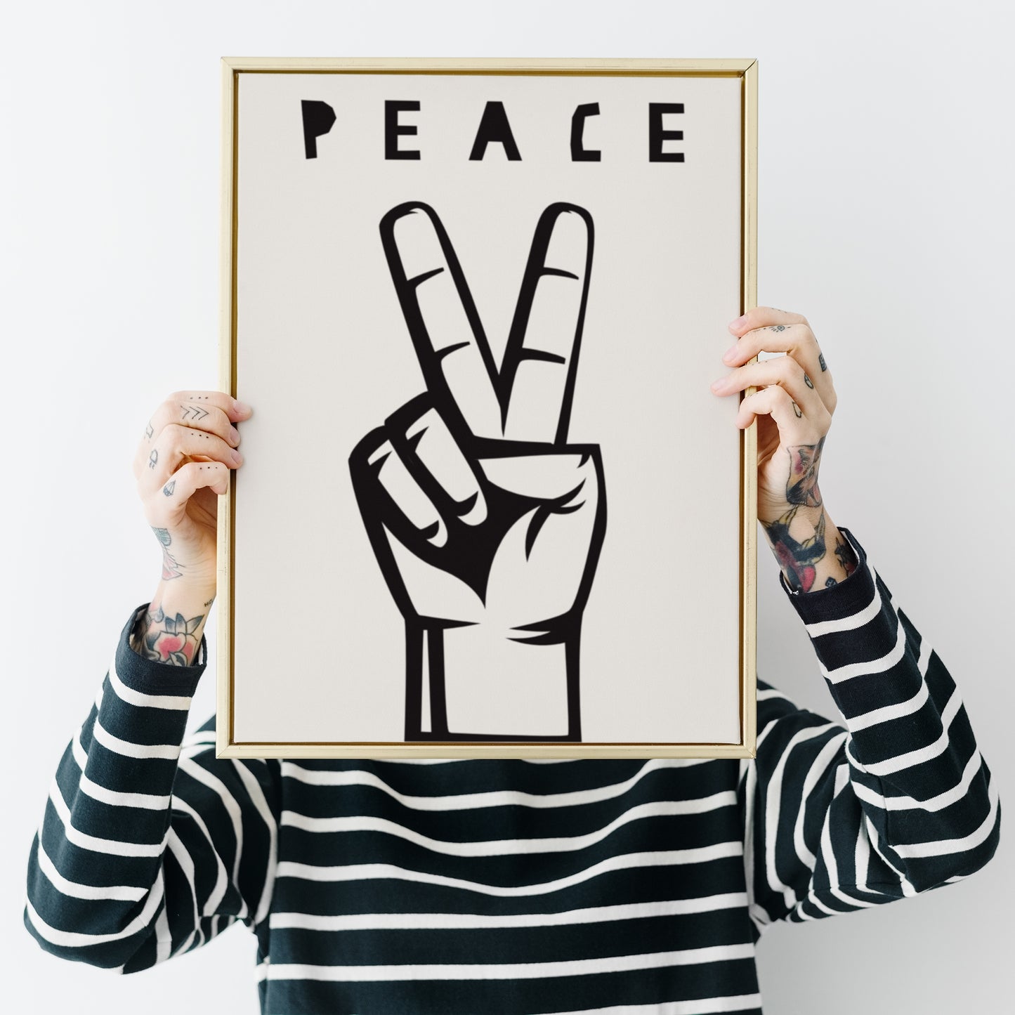 Minimalist Black and White Peace Poster