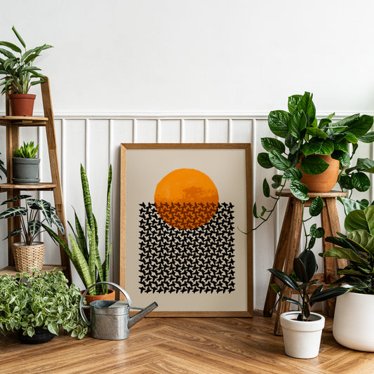 Mid-Century Modern Sunset Print