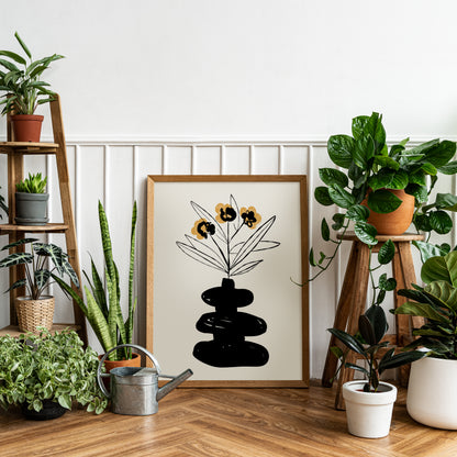 Handdrawn Danish Design Flower Bouquet Poster