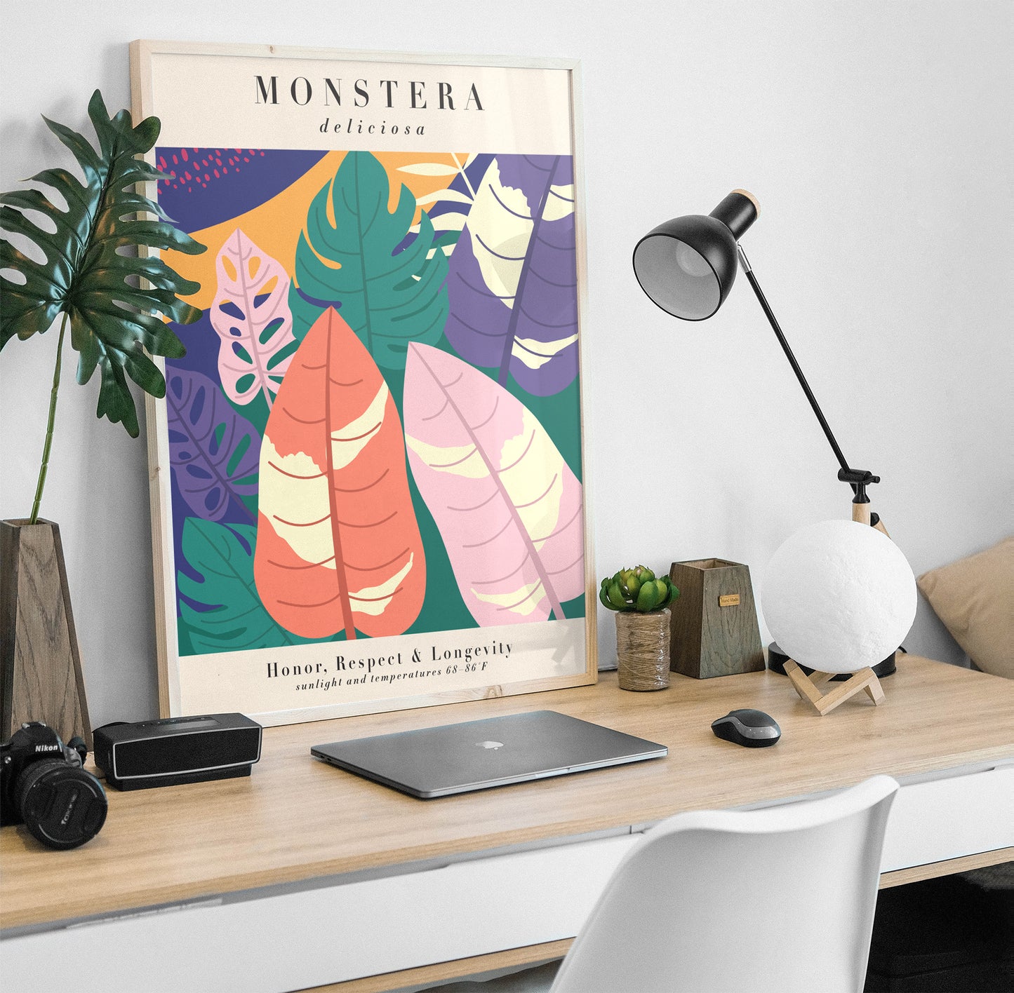 Colorful Monstera Art Print