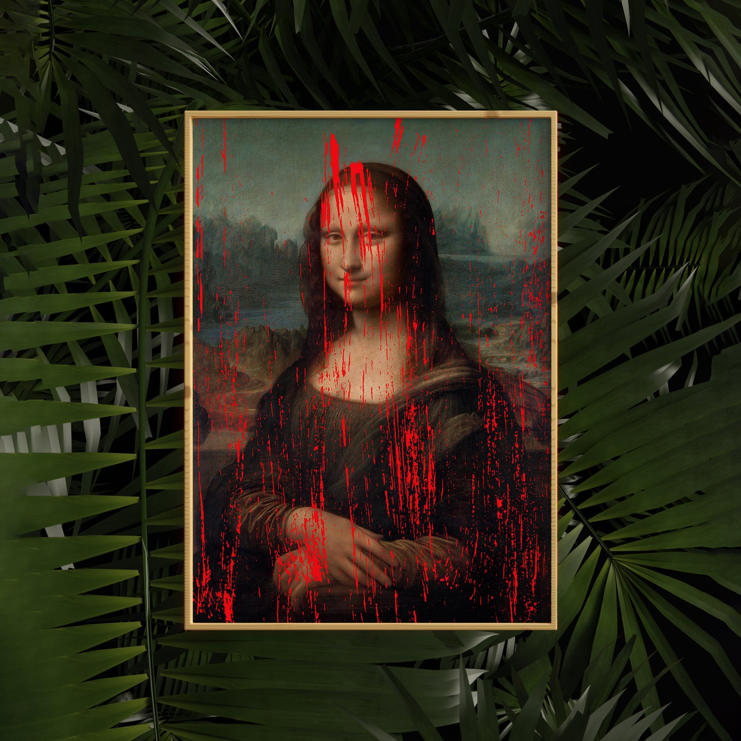 Mona Lisa Paint Splatter Poster