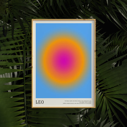 Leo Zodiac Sign Colorful Poster