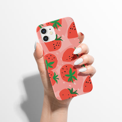iPhone 12 case with cute strawberry pattern