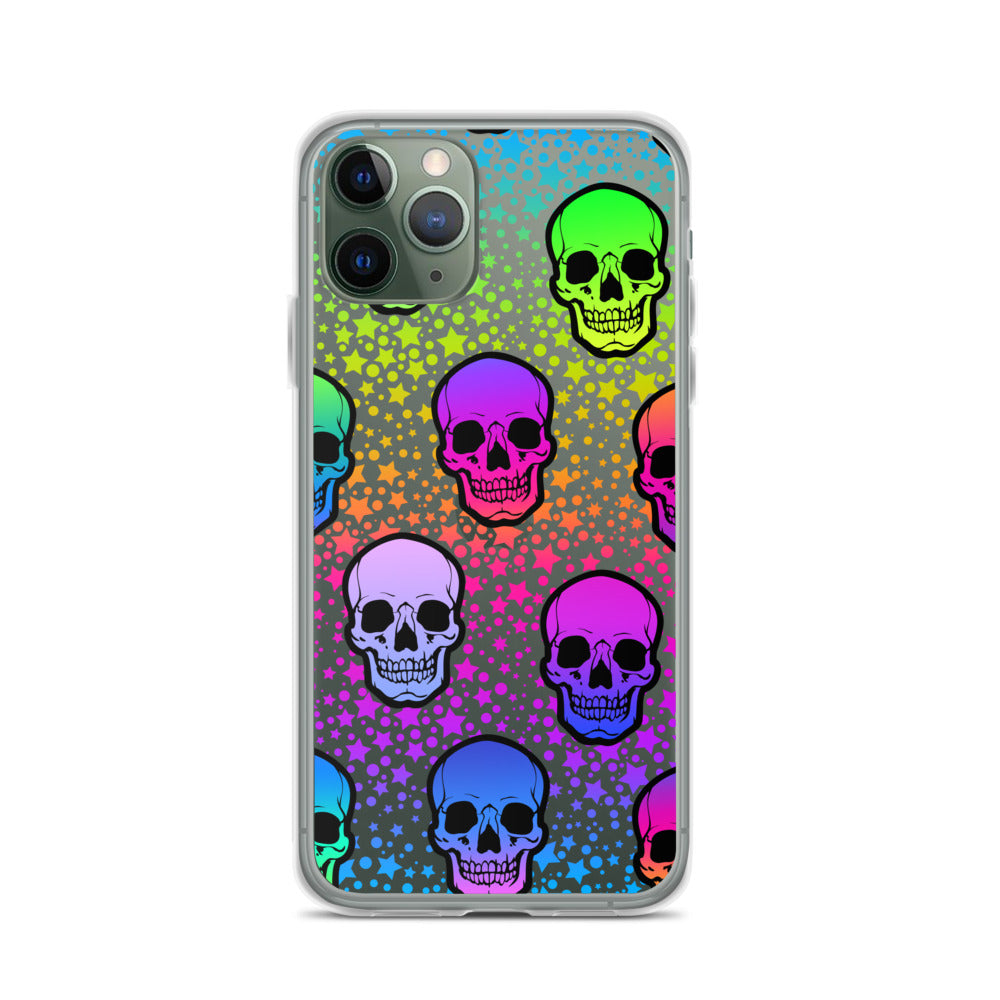Neon Psychodelic Skull iPhone Case - HypeSheriff