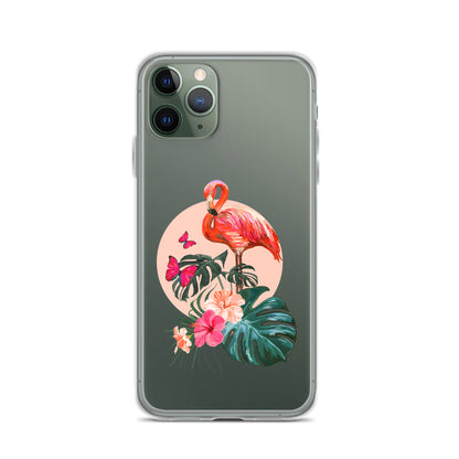 Exotic Pink Flamingo Illustration iPhone Case