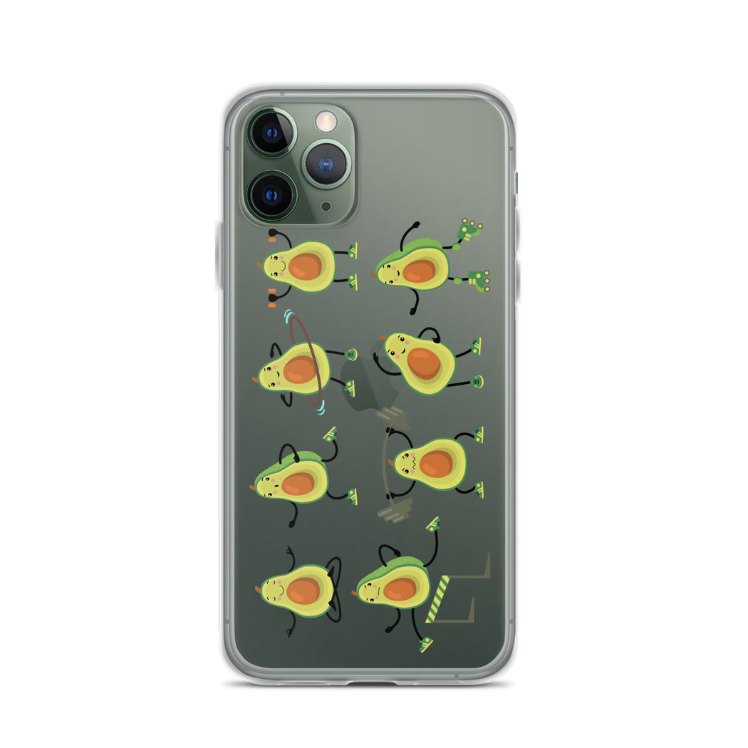 Funny Avocados Doing Exercise iPhone Case