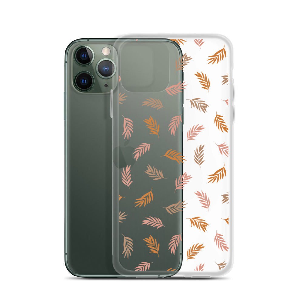 Beige Rustic Leaves iPhone Case