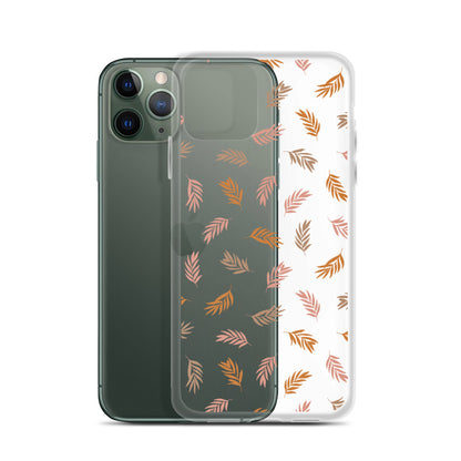 Beige Rustic Leaves iPhone Case