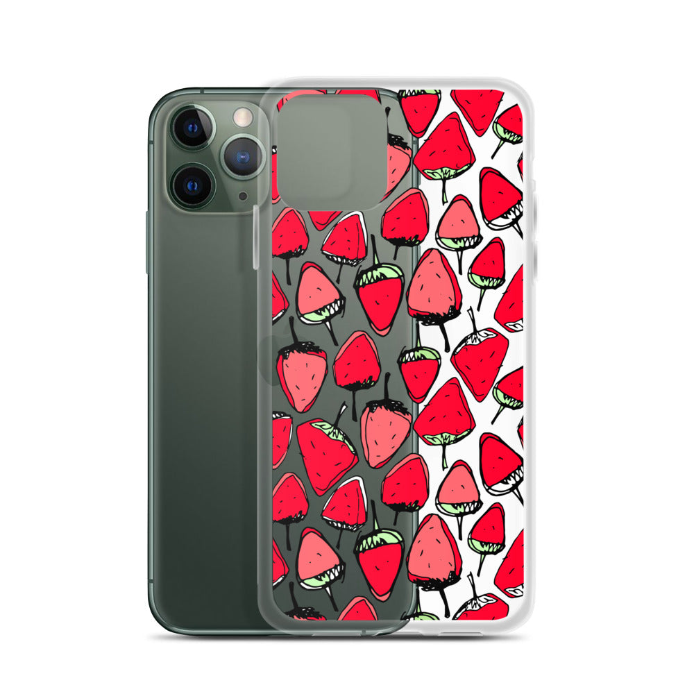 Red Strawberry Clear iPhone Case