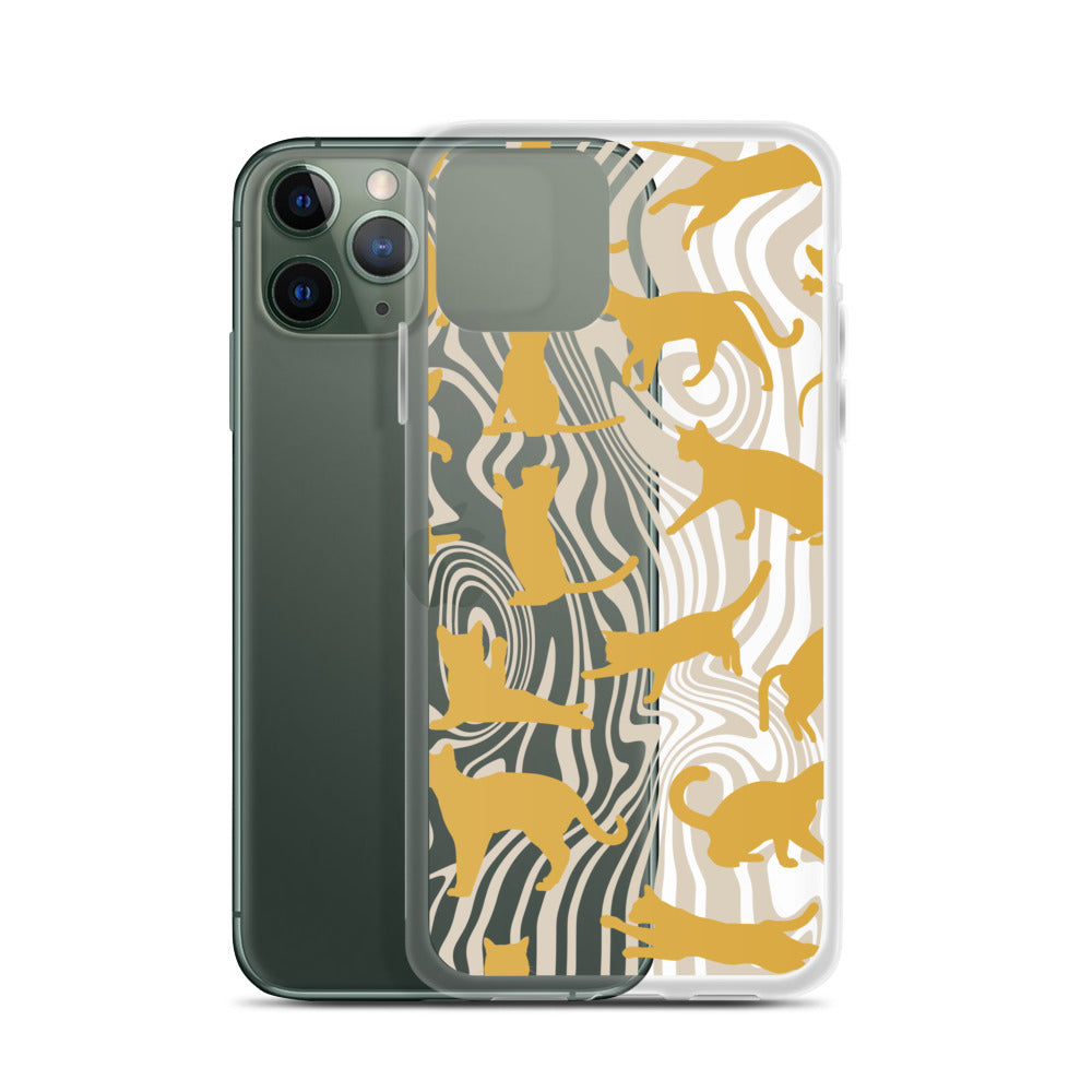 Yellow Cats iPhone Clear Case