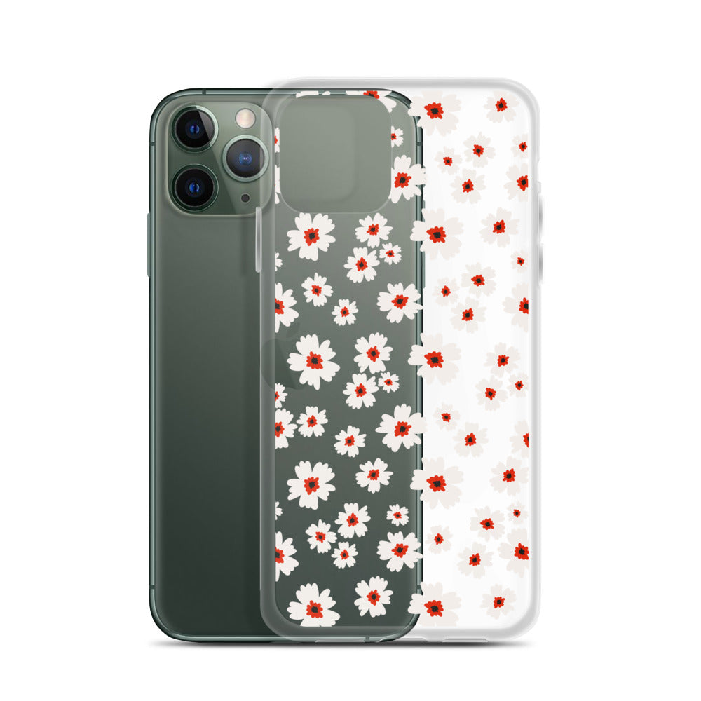 White Flowers iPhone Clear Case