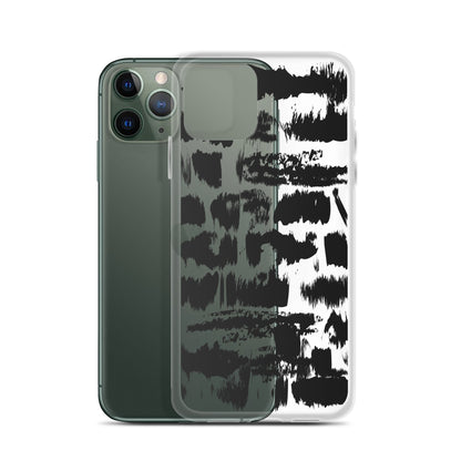 Black Ink Abstract Pattern iPhone Case