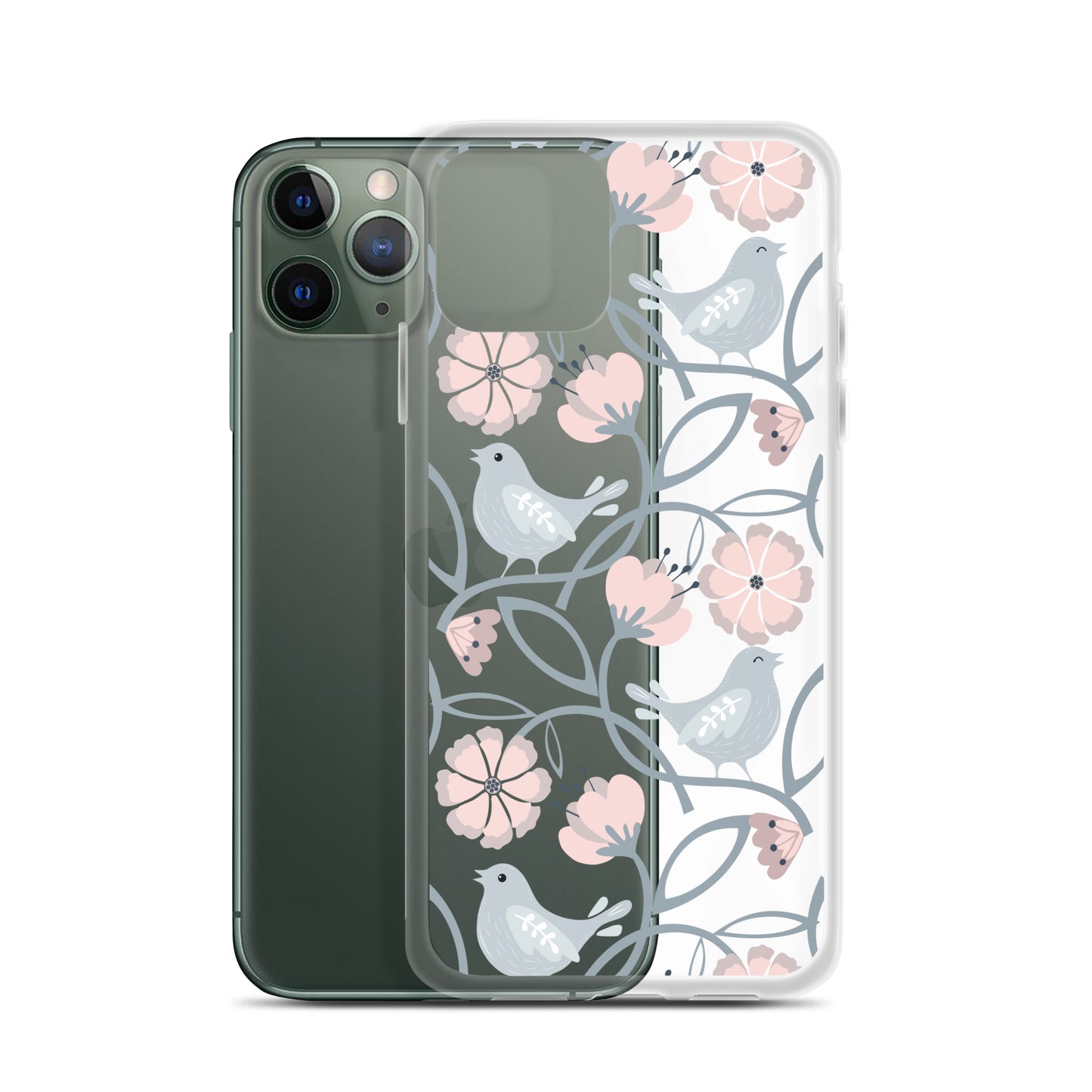 Grey Nature Birds Artistic iPhone Case