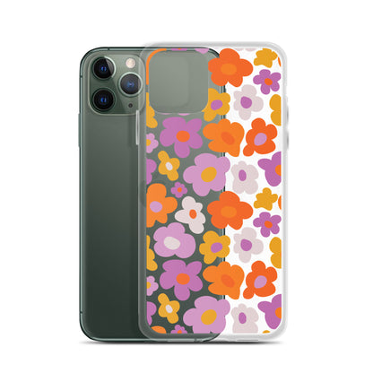 Retro 60s 70s Flower Clear iPhone Case