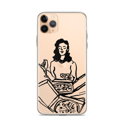 Pizza Lover, Food Lover, Clear iPhone Case - HypeSheriff
