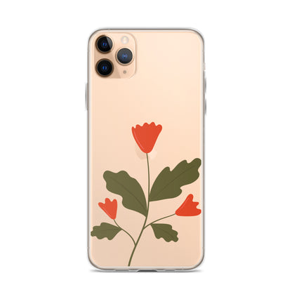 Flower Minimalist Clear iPhone Case