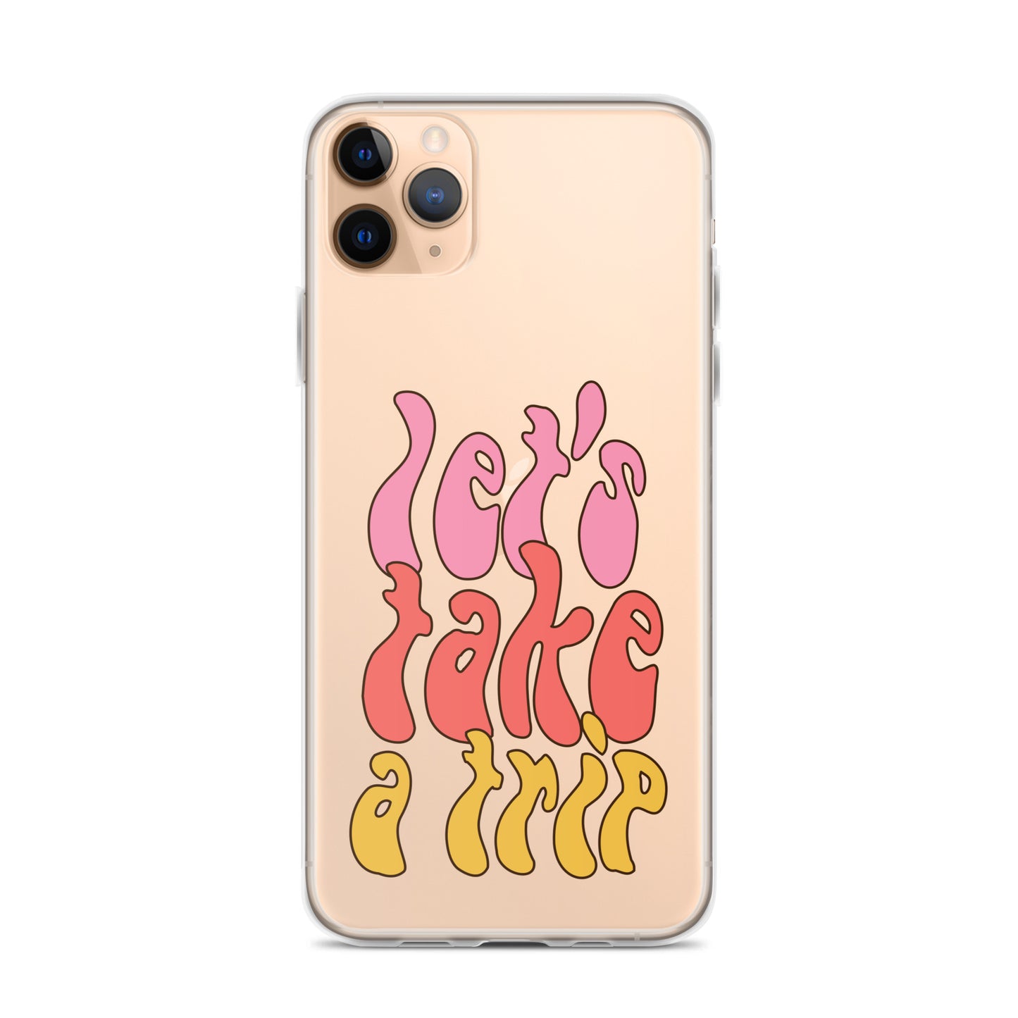 Retro Hippie 70s Trip Clear iPhone Case