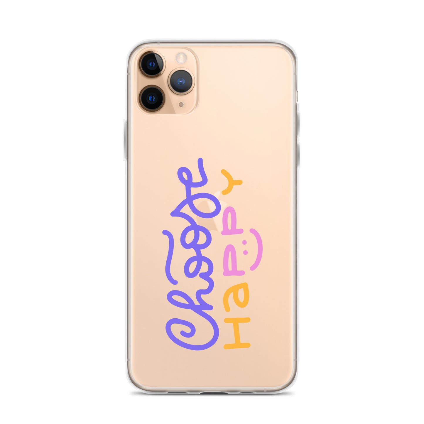 Choose Happy Typography Clear iPhone Case