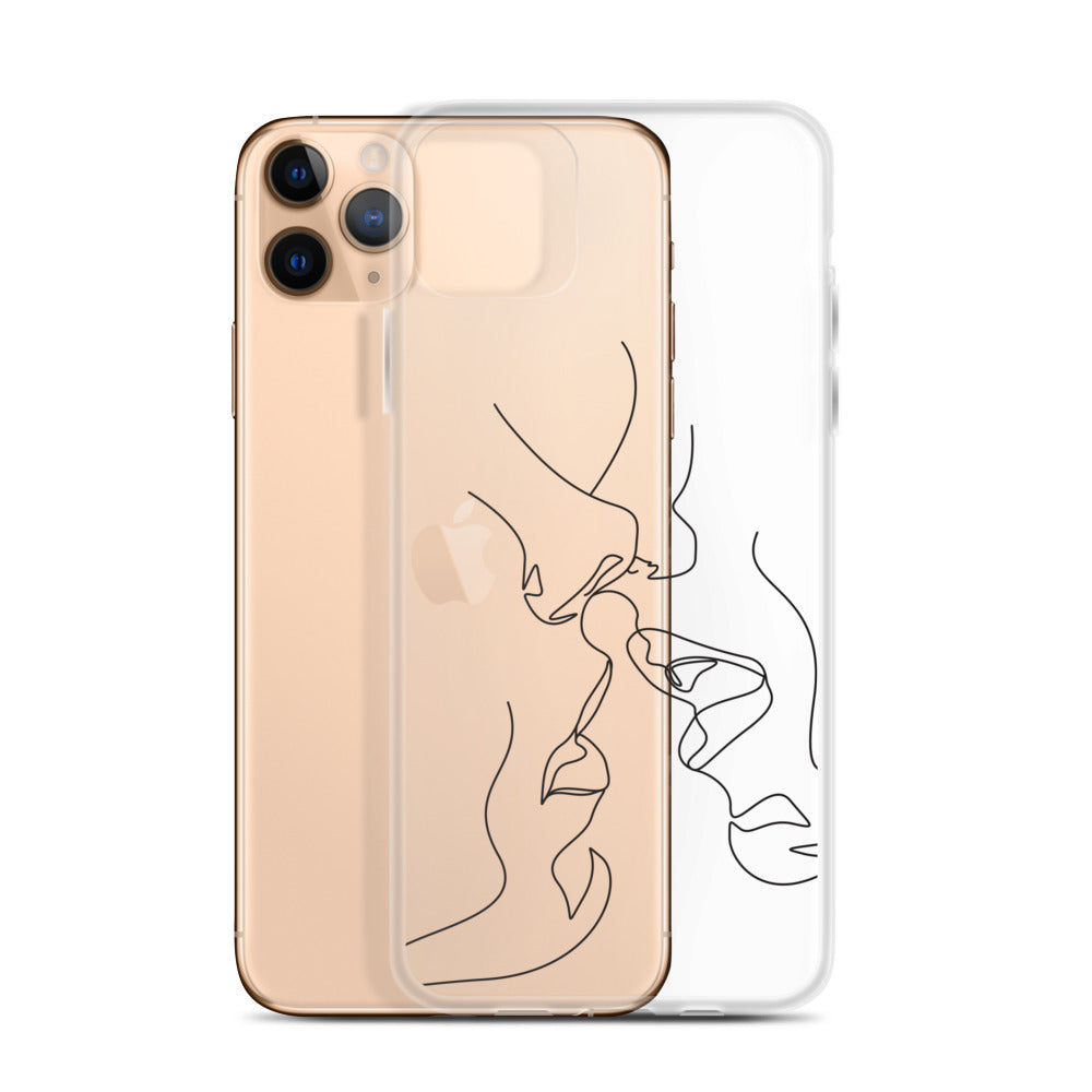 Love Kiss Line Art iPhone Case